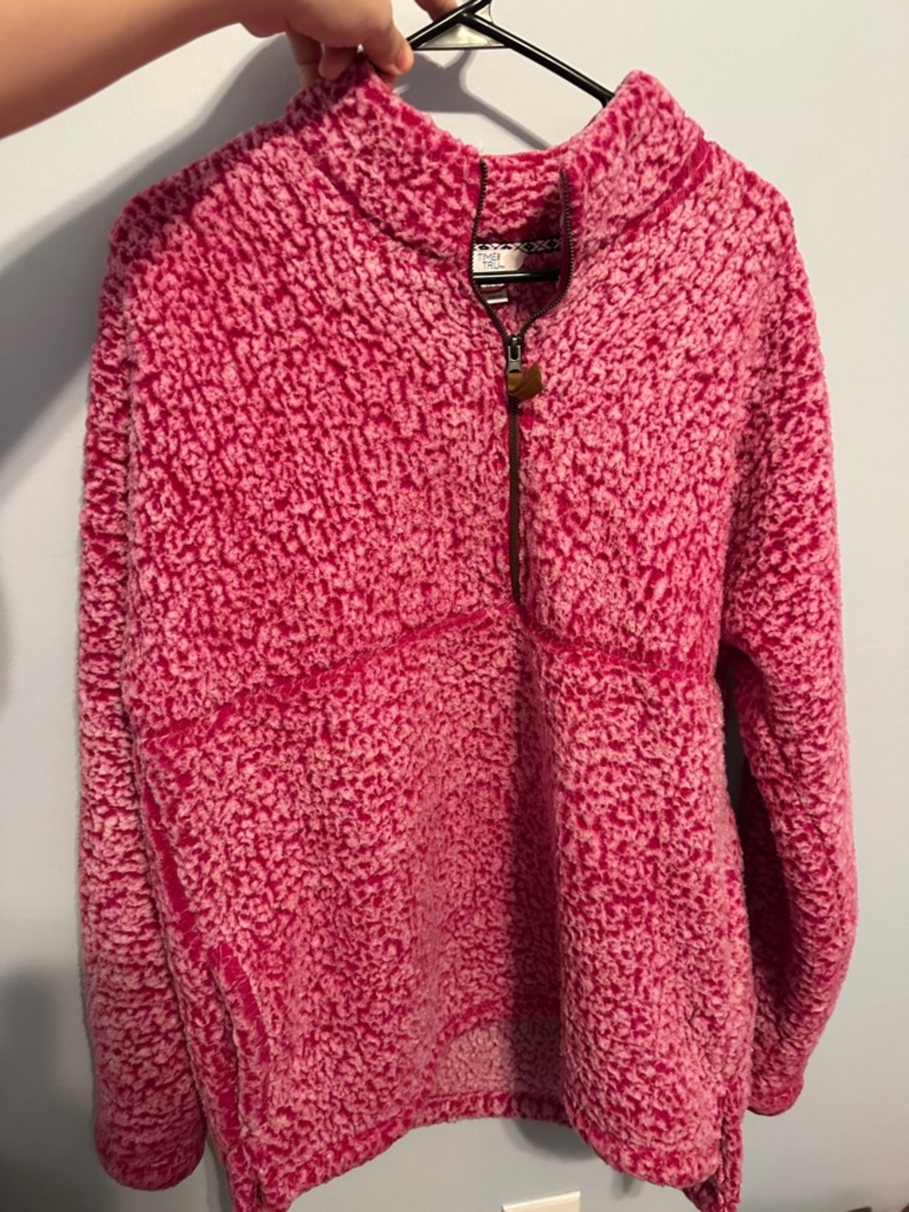 Cozy Half-Zip Sherpa Pullover - Pink